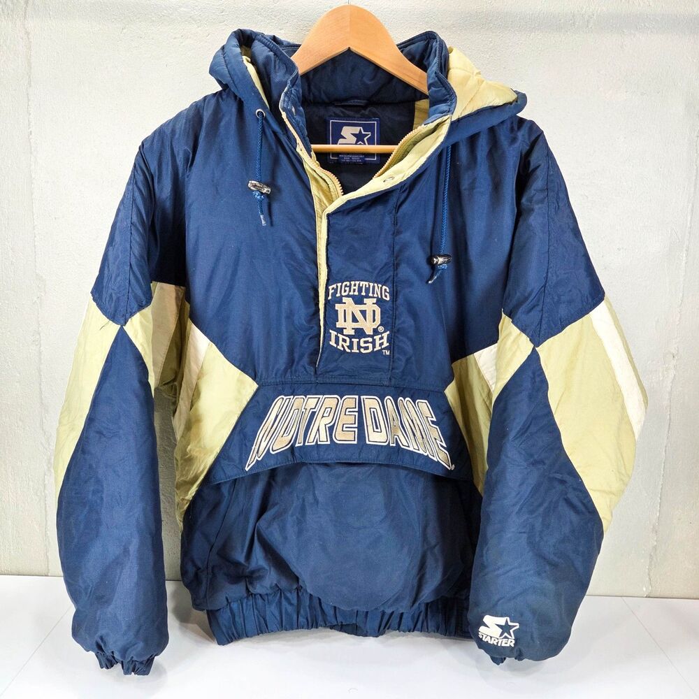 Vintage 90s Notre Dame Fighting Irish Starter Jacket Sz M - Picture 4 of 6
